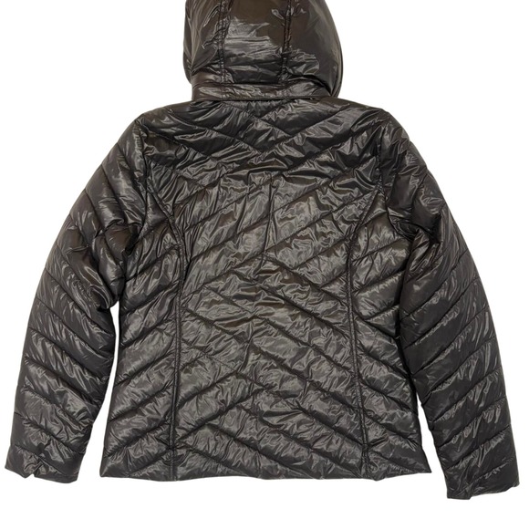 Tek Gear Women's Large Black Puffer Jacket With Hood - Picture 4 of 6